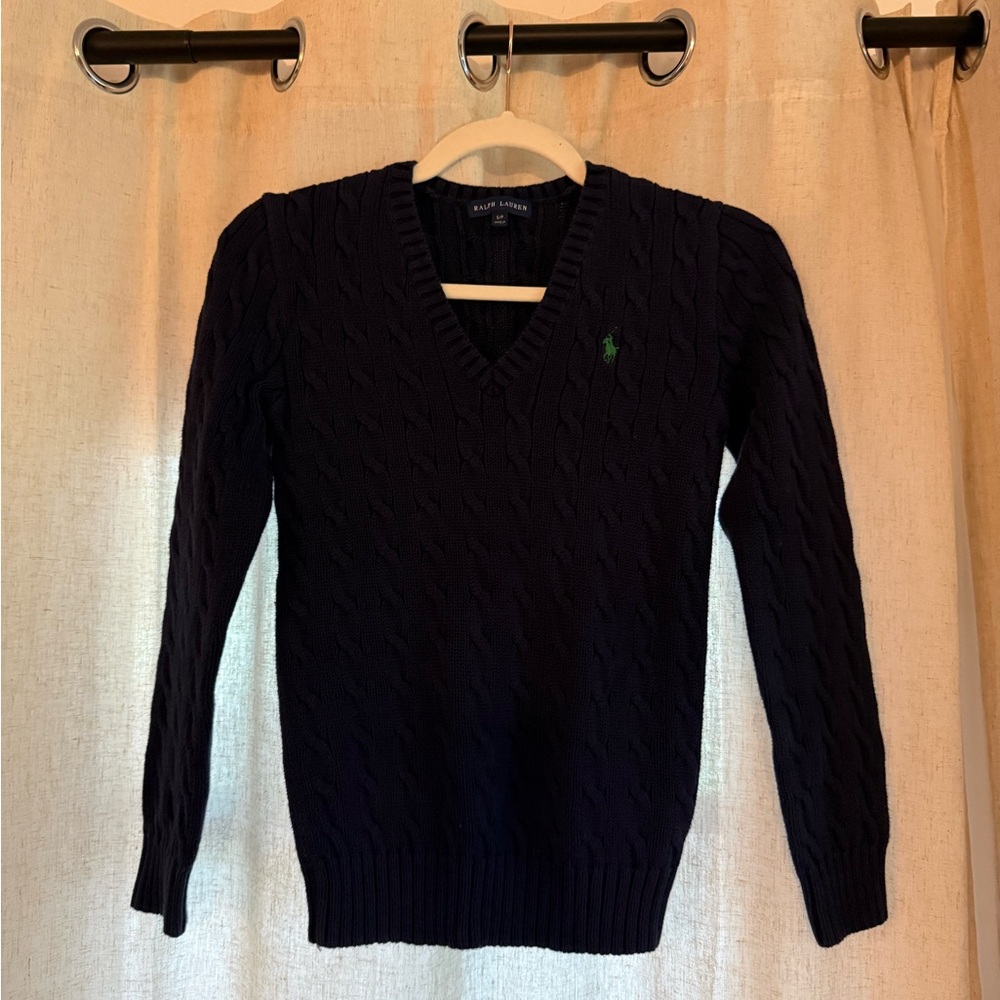 Ralph Lauren Dark Blue Cable Knit Sweater